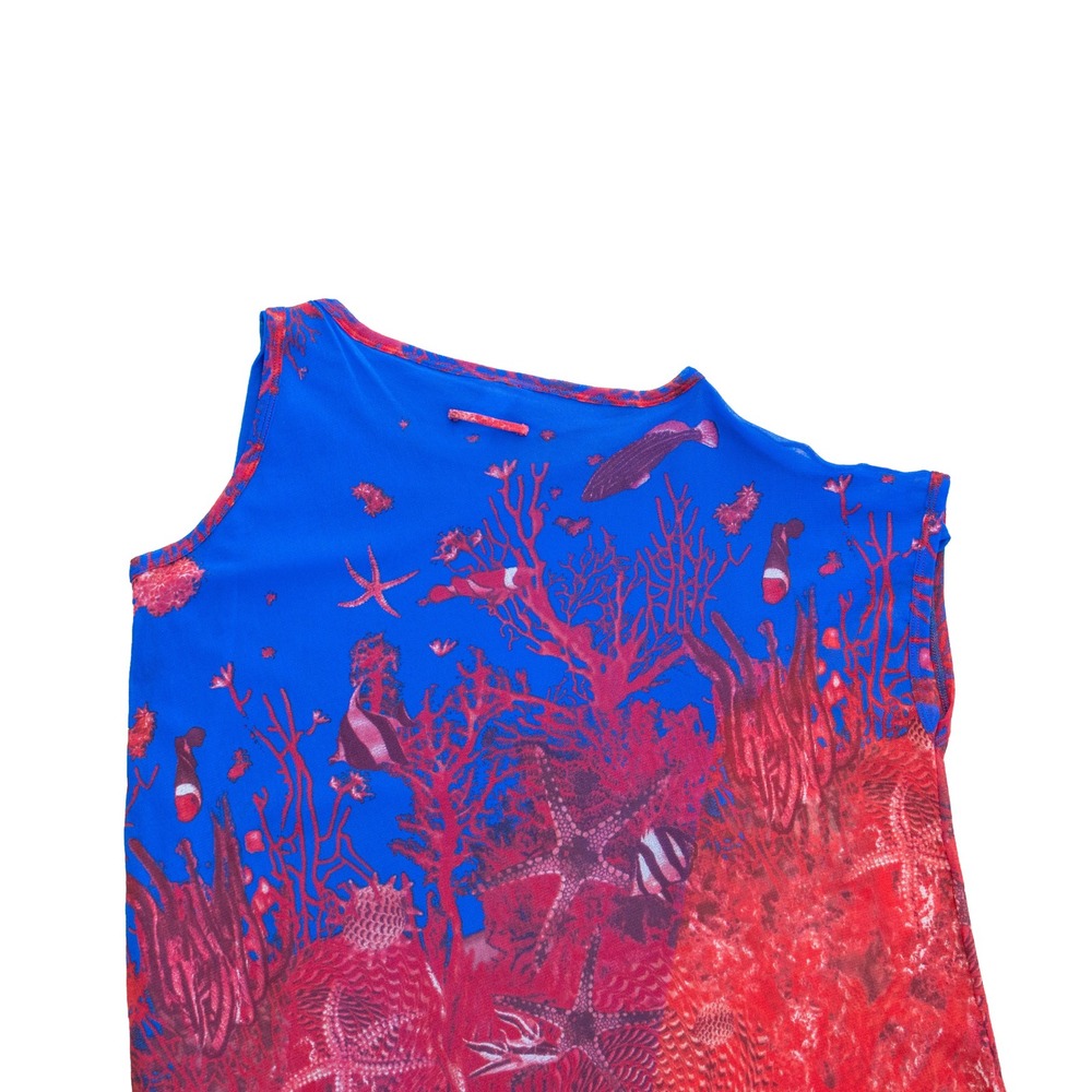 Jean Paul Gaultier Soleil Y2K Coral Fish Mesh Maxi Dress S Underwater Print - Picture 10 of 10